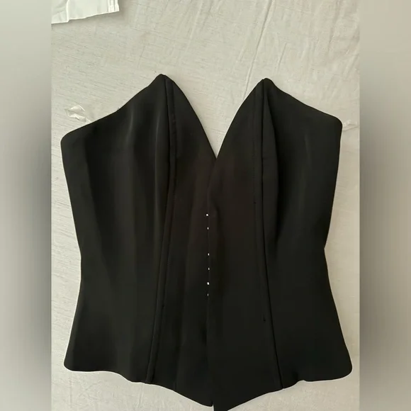 MESHKI New Elegant Black Corset Strapless Janayia Top, XXS - Picture 2 of 5